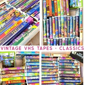 Walt Disney Classics VHS and Other Cartoon Classics (Lot of 32 + 3 XBOX Games)
